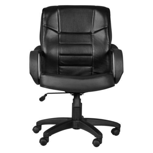 Silla Semiejecutiva con brazos Alfaro piel negro 1