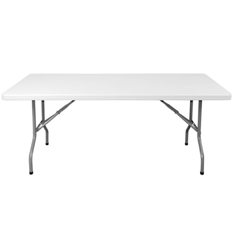 mesa plegable rectangular 1.83x.76 plastico blanco