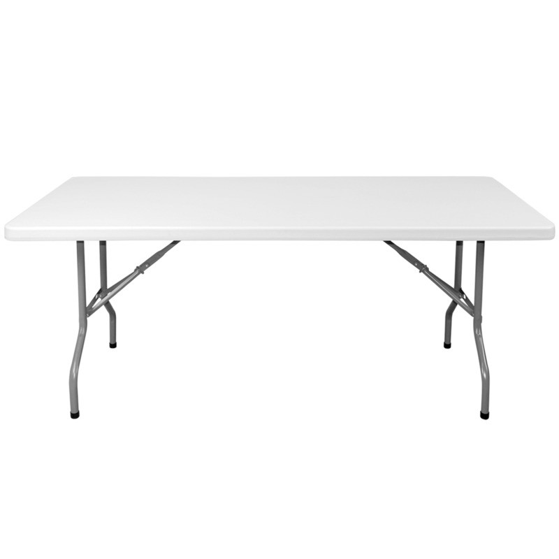 Mesa Plegable Rectangular 1.83x.76 Plástico Blanco – Ofimundo Plus