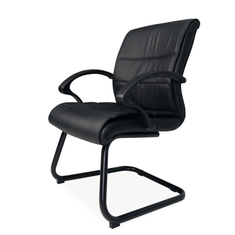 silla de visita con brazos orozco 1103 piel negra