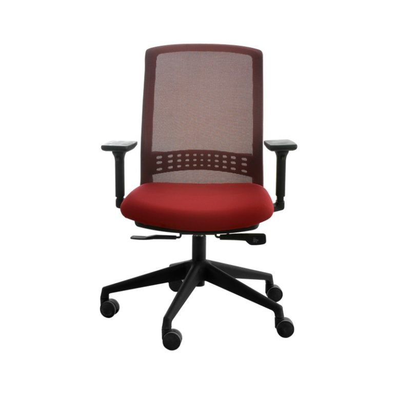 silla ejecutiva dynamic estructura negra asiento y mesh rojos