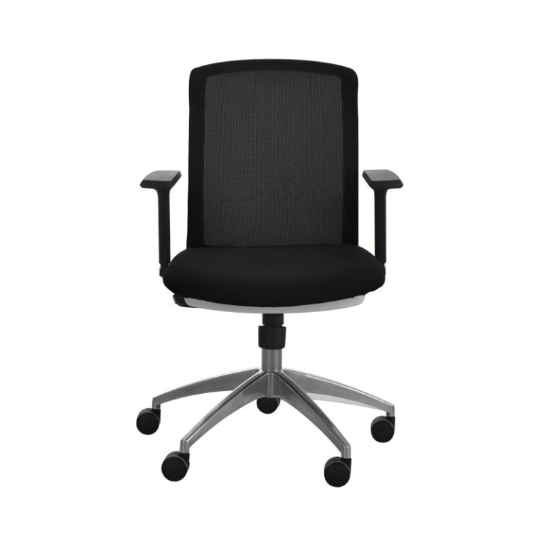 silla semiejecutiva dynamic estructura blanca asiento y mesh negros